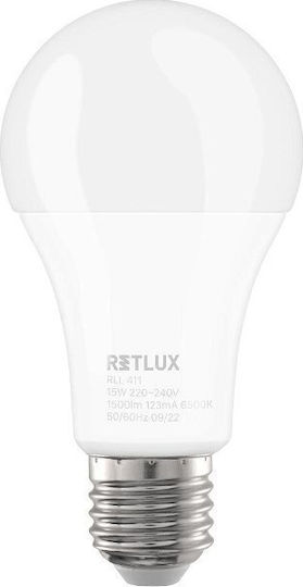 Retlux Bec LED 15W pentru Soclu E27 și Formă A65 Alb rece 1500lm