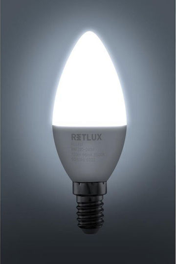 Retlux Λάμπα LED 8W για Ντουί E14 και Σχήμα C37 Ψυχρό Λευκό 720lm