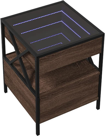 Nachttisch Metall Brown Oak 40x40x51cm