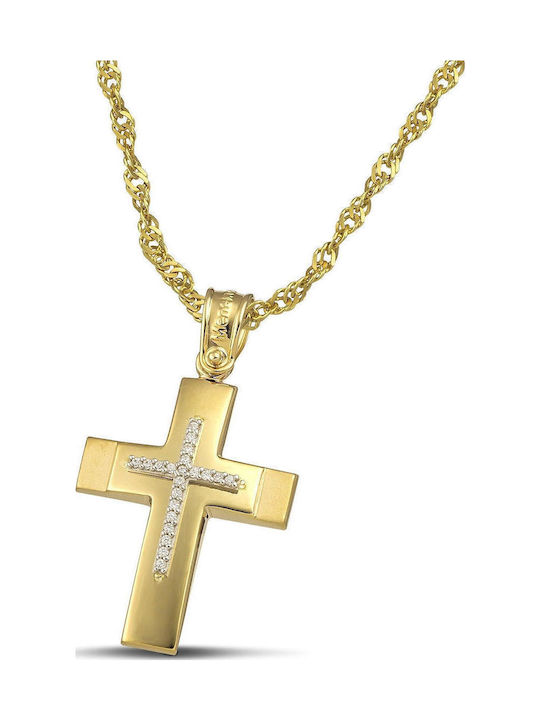 Themelidis Jewels Γυναικείος Χρυσός Σταυρός 14Κ χωρίς Αλυσίδα