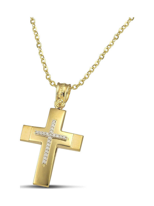 Themelidis Jewels Γυναικείος Χρυσός Σταυρός 14Κ χωρίς Αλυσίδα