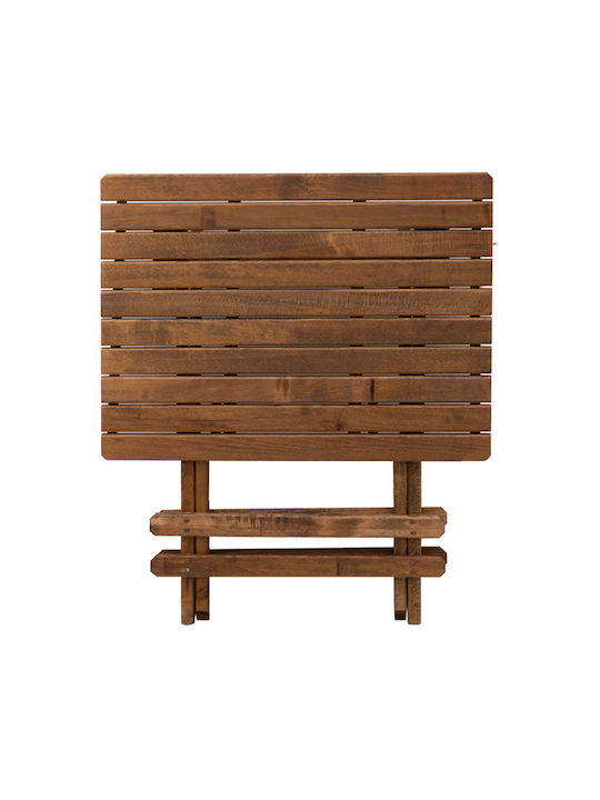 Queen Outdoor Dinner Foldable Wood Table Natural 100x60x75cm