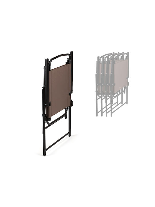 Outdoor Metal Chair Rina Black Brown 58x53x90cm
