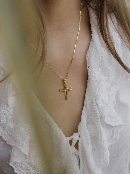 Themelidis Jewels Femeiesc Aur Cruce 14K cu Lanț