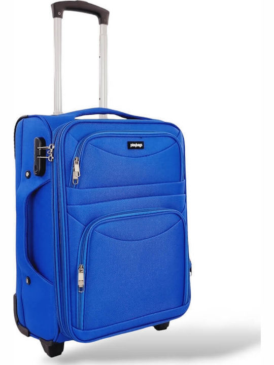 Playbags Βαλίτσα Ταξιδίου Καμπίνας Υφασμάτινη Μπλε Ηλεκτρίκ με 2 Ρόδες Ύψους 53εκ.