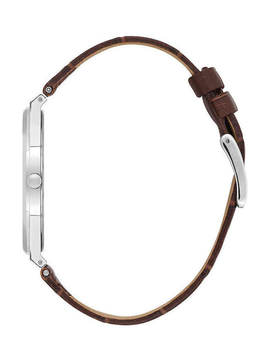 Beverly Hills Polo Club Men's Watch Battery with Brown Leather Strap