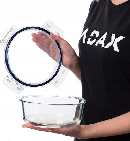 Kadax Cutie pentru Mâncare Sticlă Transparent 1300ml 1buc
