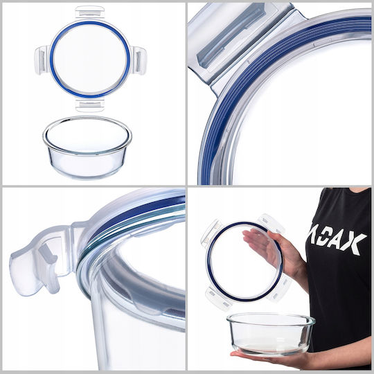 Kadax Cutie pentru Mâncare Sticlă Transparent 1300ml 1buc