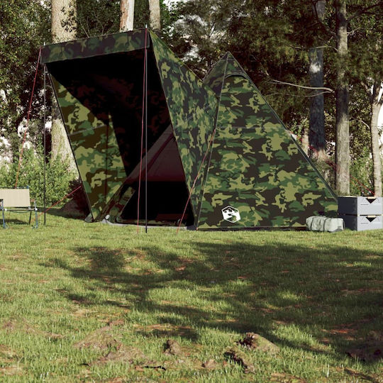 vidaXL Tipi Camping Tent Teepee Green for 6 People 408x350x240cm Variation