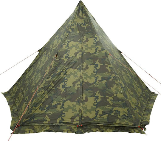 vidaXL Tipi Camping Tent Teepee Green for 6 People 408x350x240cm Variation