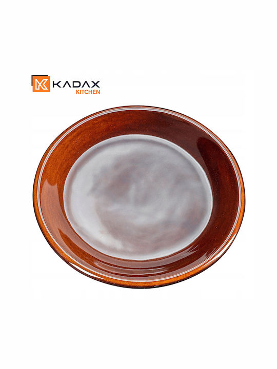 Kadax Teller Suppe Keramik Braun mit Durchmesser 24cm