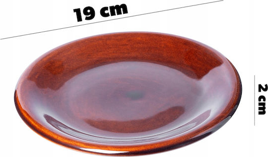 Kadax Teller Suppe Keramik Braun mit Durchmesser 19cm 6Stück