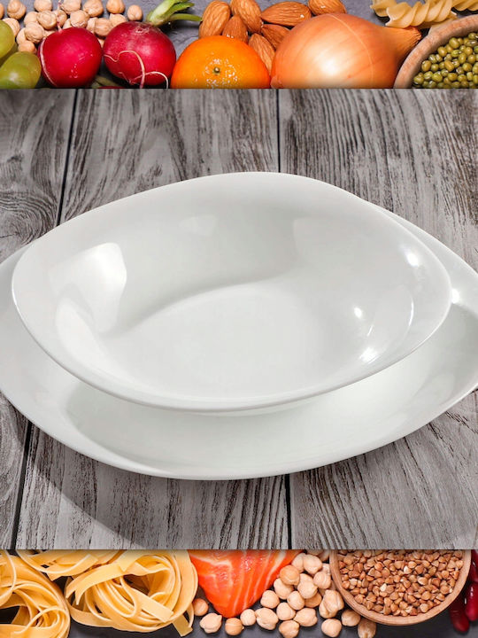 Kadax Plate Soup Oval White 23x23cm 6pcs