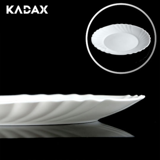 Kadax Чиния Плитко Стъкло Бял с Диаметър 20см