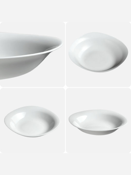 Kadax Plate Soup Oval White 23x23cm 6pcs