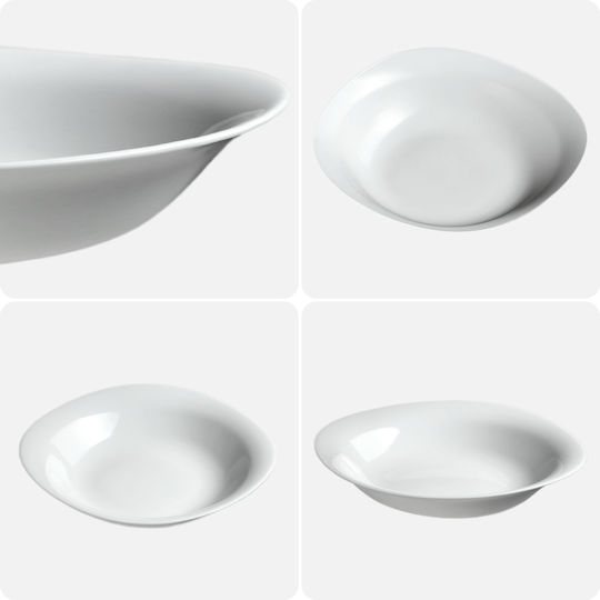 Kadax Plate Soup Oval White 23x23cm 6pcs