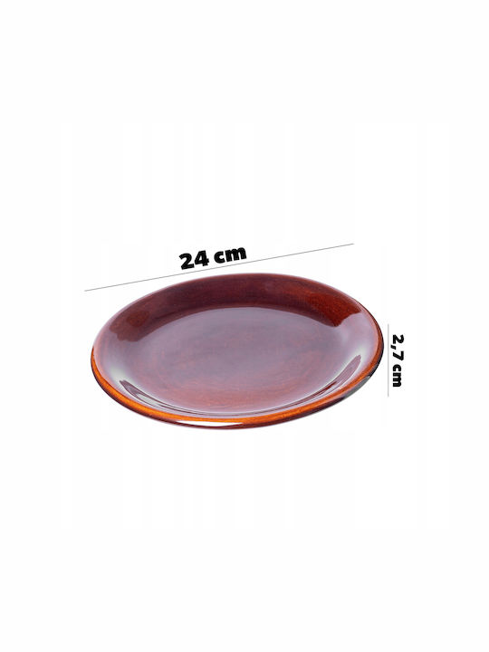 Kadax Πιάτο Βαθύ Κεραμικό Καφέ με Διάμετρο 24cm 2τμχ