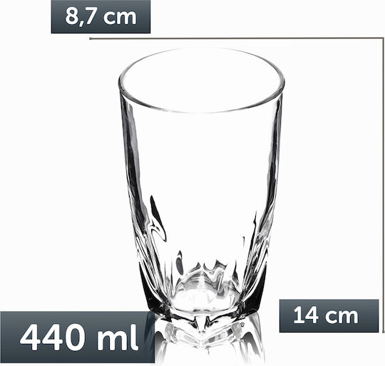 Kadax Σετ Ποτήρια Νερού Γυάλινα 440ml 6τμχ