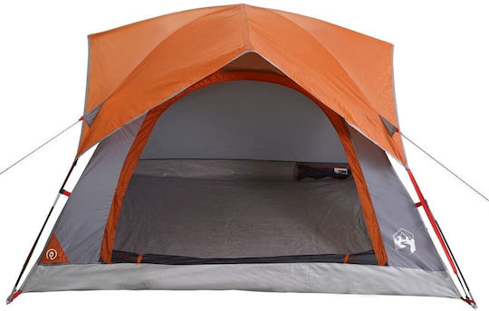 vidaXL Camping Tent Igloo Orange 3 Seasons for 4 People 218x218x135cm
