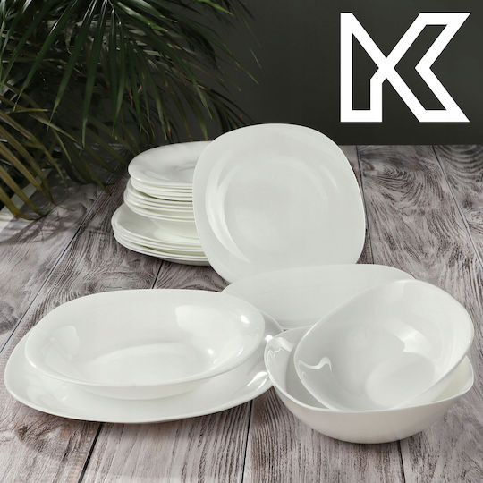 Kadax Teller Suppe Weiß mit Durchmesser 23cm 3Stück