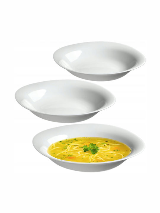 Kadax Teller Suppe Weiß mit Durchmesser 23cm 3Stück