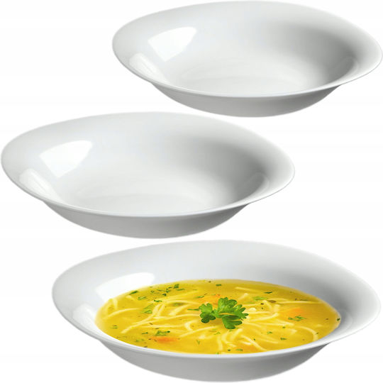 Kadax Teller Suppe Weiß mit Durchmesser 23cm 3Stück