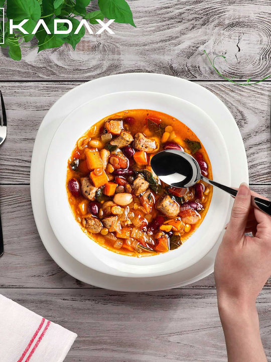 Kadax Teller Suppe Weiß mit Durchmesser 23cm 3Stück