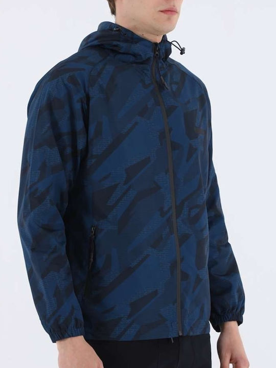 WATERPROOF JACKET WITH MARATON BUTTON CLOSURE DARK BLUE -MMSS2120066RCT042