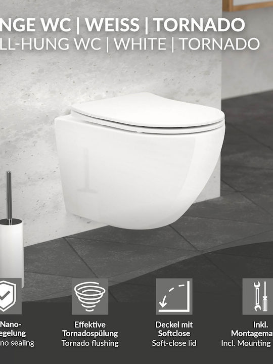 LuxeBath Λεκάνη Κρεμαστή με Καζανάκι με Κάλυμμα Duroplast Λευκή 4064649212169 LuxeBath Λεκάνη Κρεμαστή με Καζανάκι με Κάλυμμα Duroplast Λευκή 4064649212169
