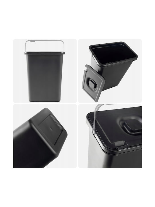 Kadax Coș de Gunoi Plastic Negru 10lt 1buc