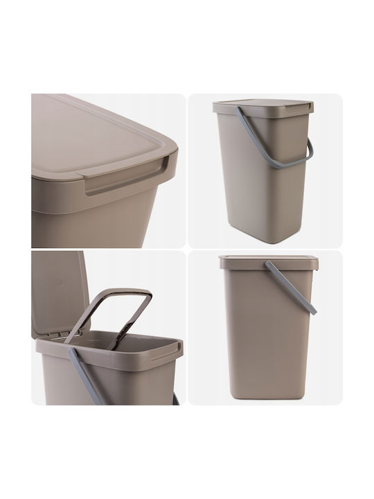 Kadax Coș de Gunoi Plastic Maro 12lt 1buc