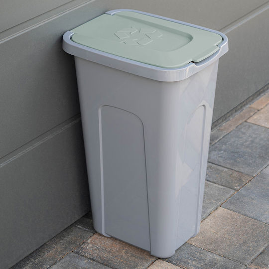 Kadax Coș de Gunoi Plastic Gri 30lt 1buc