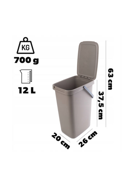 Kadax Coș de Gunoi Plastic Maro 12lt 1buc