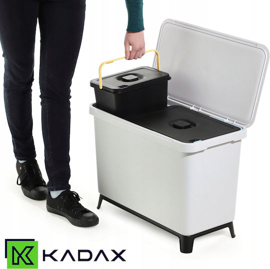 Kadax Κάδος Απορριμμάτων για Ντουλάπι Πλαστικός Γκρι 12lt