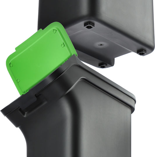 Kadax Coș de Reciclare Plastic Negru 25lt 1buc