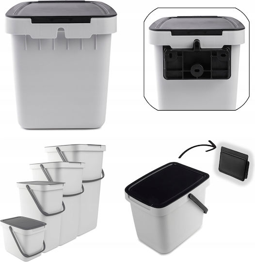 Kadax Coș de Gunoi Plastic Gri 6lt 1buc