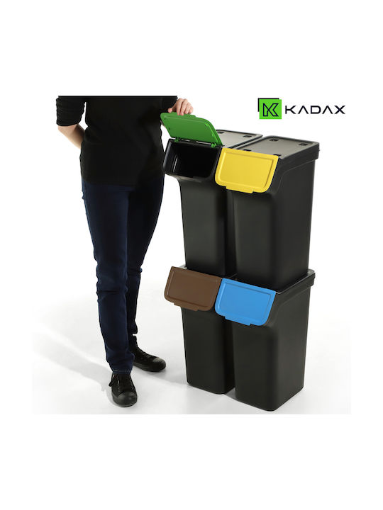 Kadax Κάδος Ανακύκλωσης Πλαστικός Μαύρος 25lt
