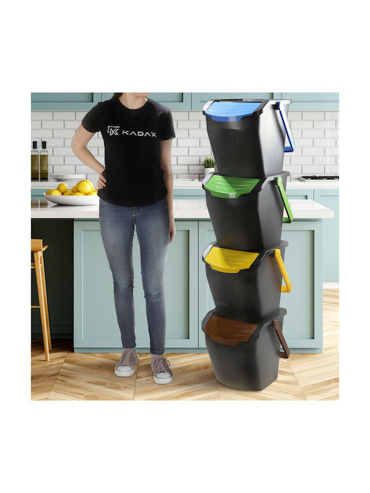 Kadax Coș de Reciclare Plastic Multicolor 25lt 1buc