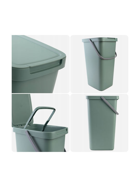 Kadax Coș de Reciclare Plastic Verde 25lt 1buc