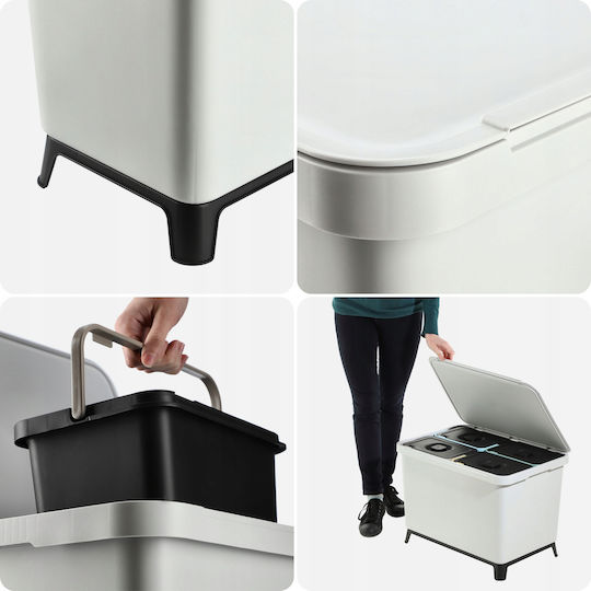 Kadax Coș de Gunoi Plastic pentru Dulap Gri 10lt 4buc