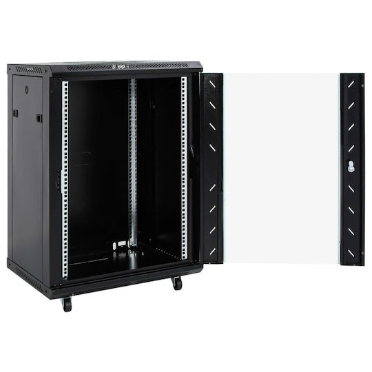 vidaXL Επιδαπέδια Καμπίνα Rack 15U 53x40x80cm Μαύρο 3307629