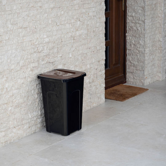Kadax Κάδος Απορριμμάτων Πλαστικός Καφέ 50lt