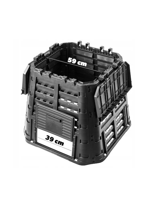 Kadax Coș de Gunoi Plastic Negru 1buc