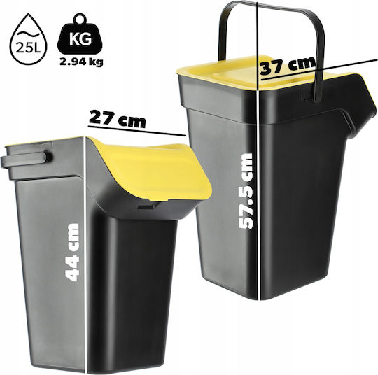 Kadax Waste Bin Waste Plastic Black 25lt 1pcs
