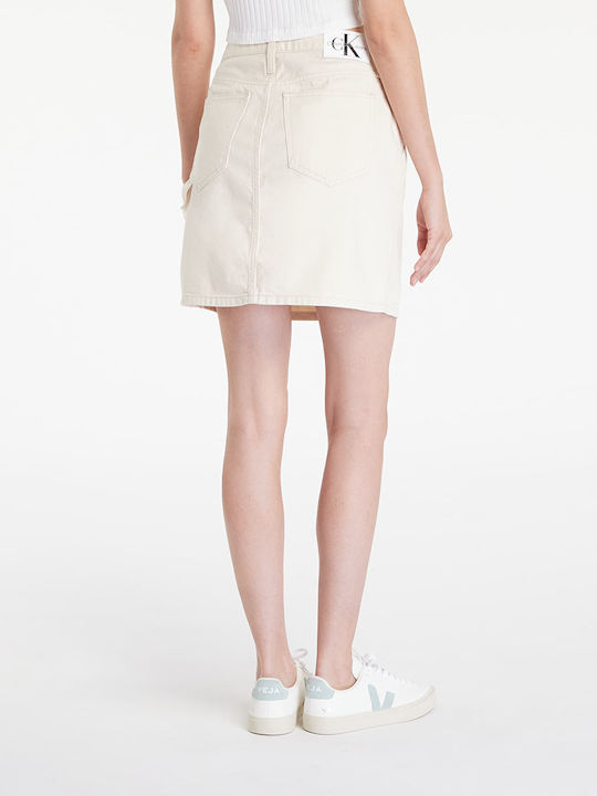 Denim Mini Skirt White