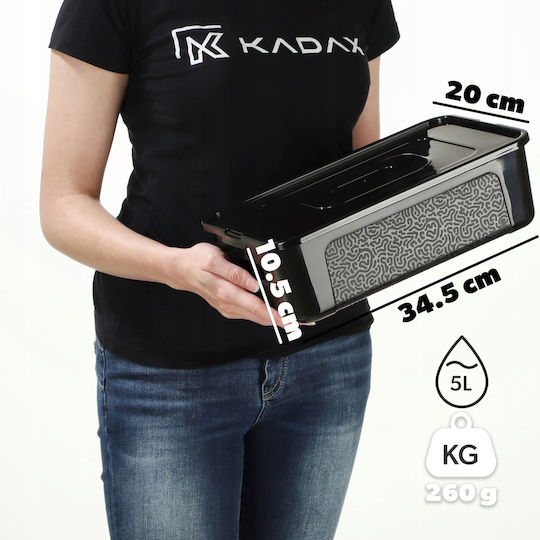 Kadax Plastic Cutie de Depozitare cu Capac Negru 5lt 1buc