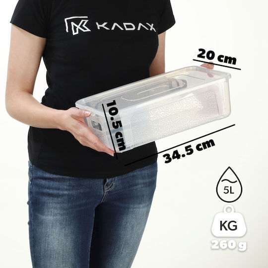 Kadax Πλαστικό Κουτί Αποθήκευσης με Καπάκι Διάφανο 5lt