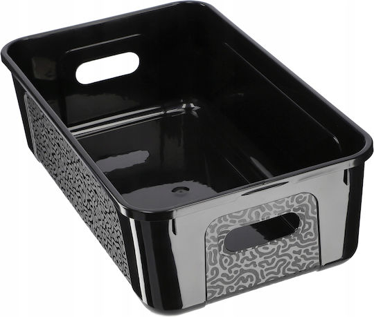 Kadax Plastic Cutie de Depozitare cu Capac Negru 5lt 1buc