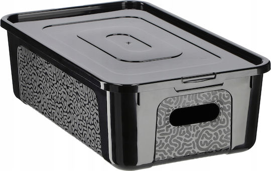 Kadax Plastic Cutie de Depozitare cu Capac Negru 5lt 1buc