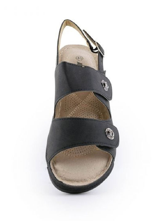 Damen Komfort Anatomische Sandalen ANTRIN 28.AZORES-160.BL Schwarz